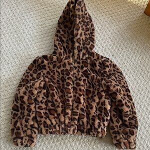 Leopard Print Hooded Kids Puffer Jacket